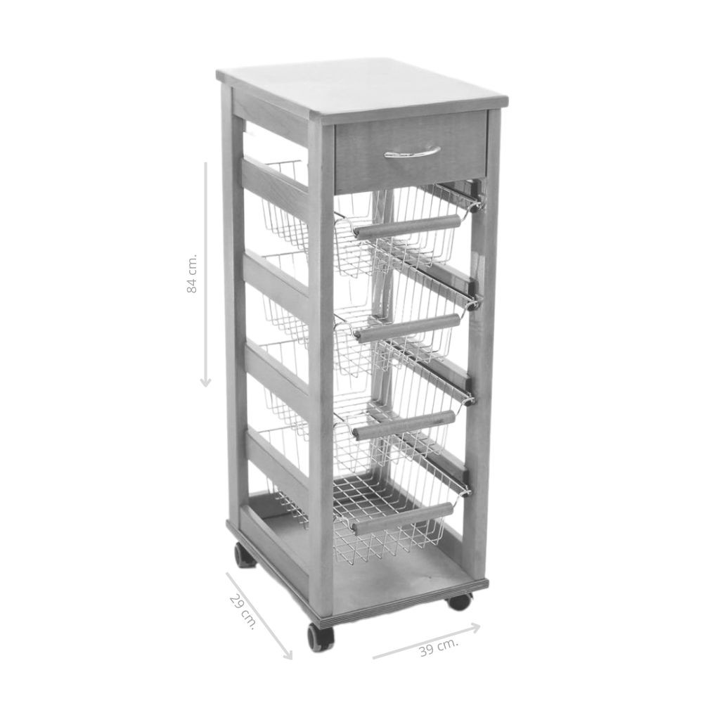 Carrello salvaspazio 84x39x29 cm
