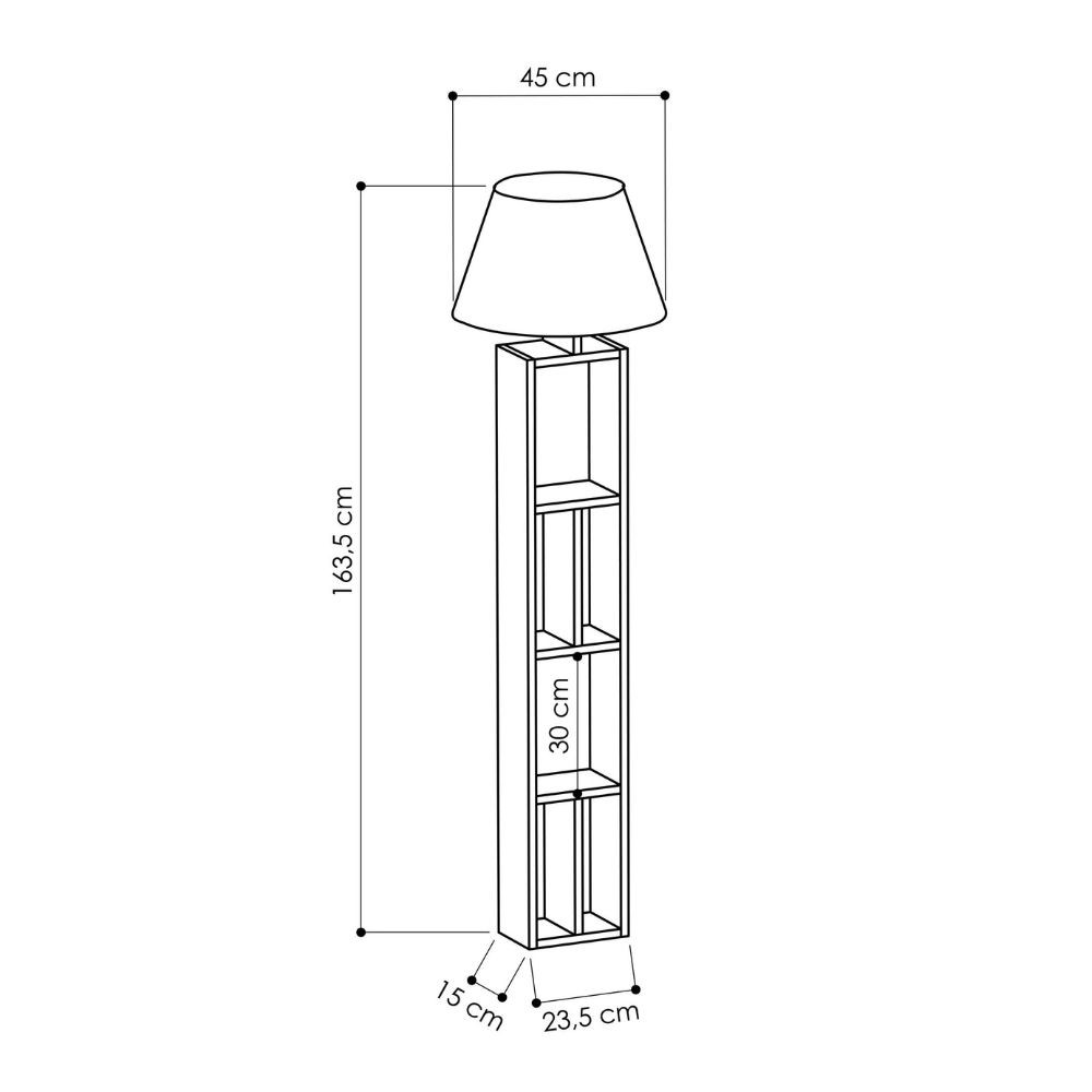 Lampada da terra 45x45x163,5 cm beige