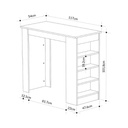 Tavolo alto bianco 117x54x101.8 cm
