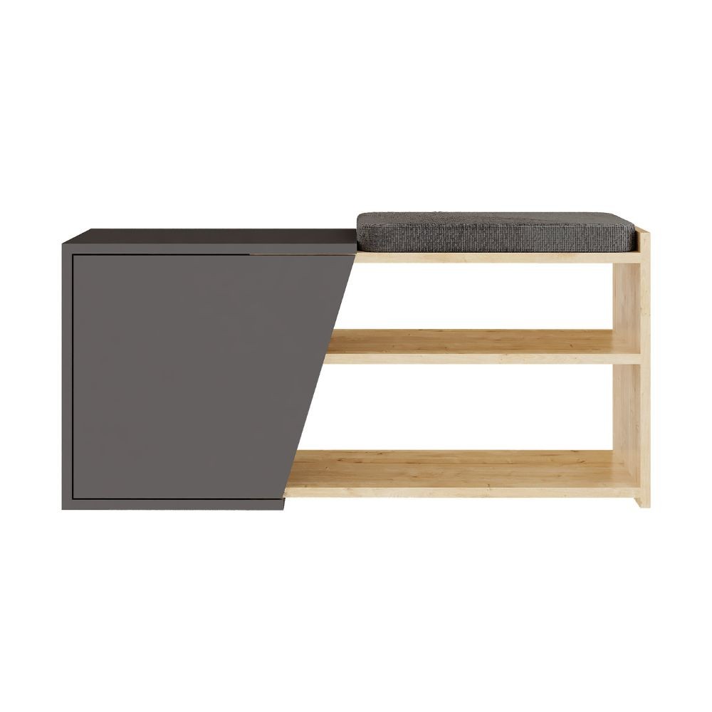 Panca scarpiera rovere antracite 47x104x37
