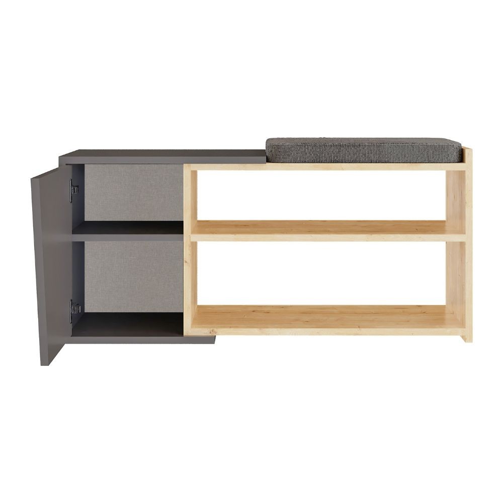 Panca scarpiera rovere antracite 47x104x37