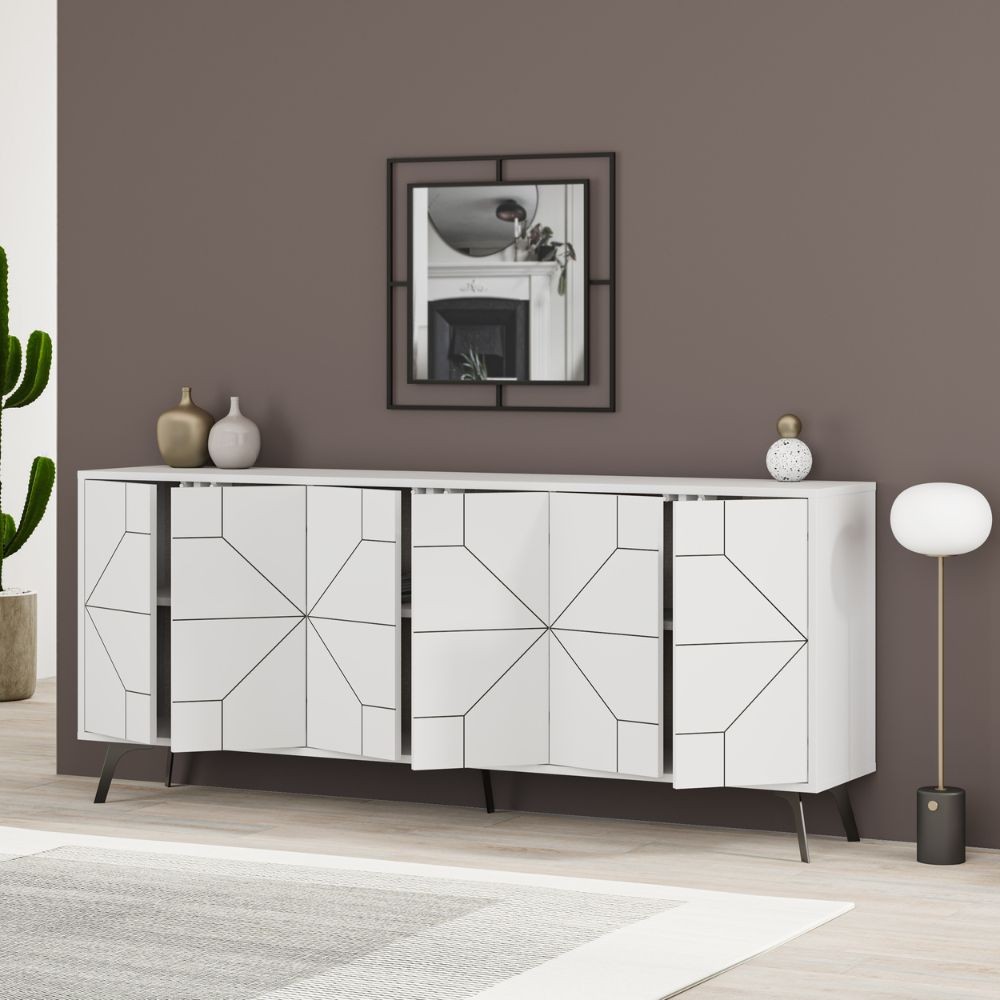 Madia bianca 183 x 35 x 77.4 cm