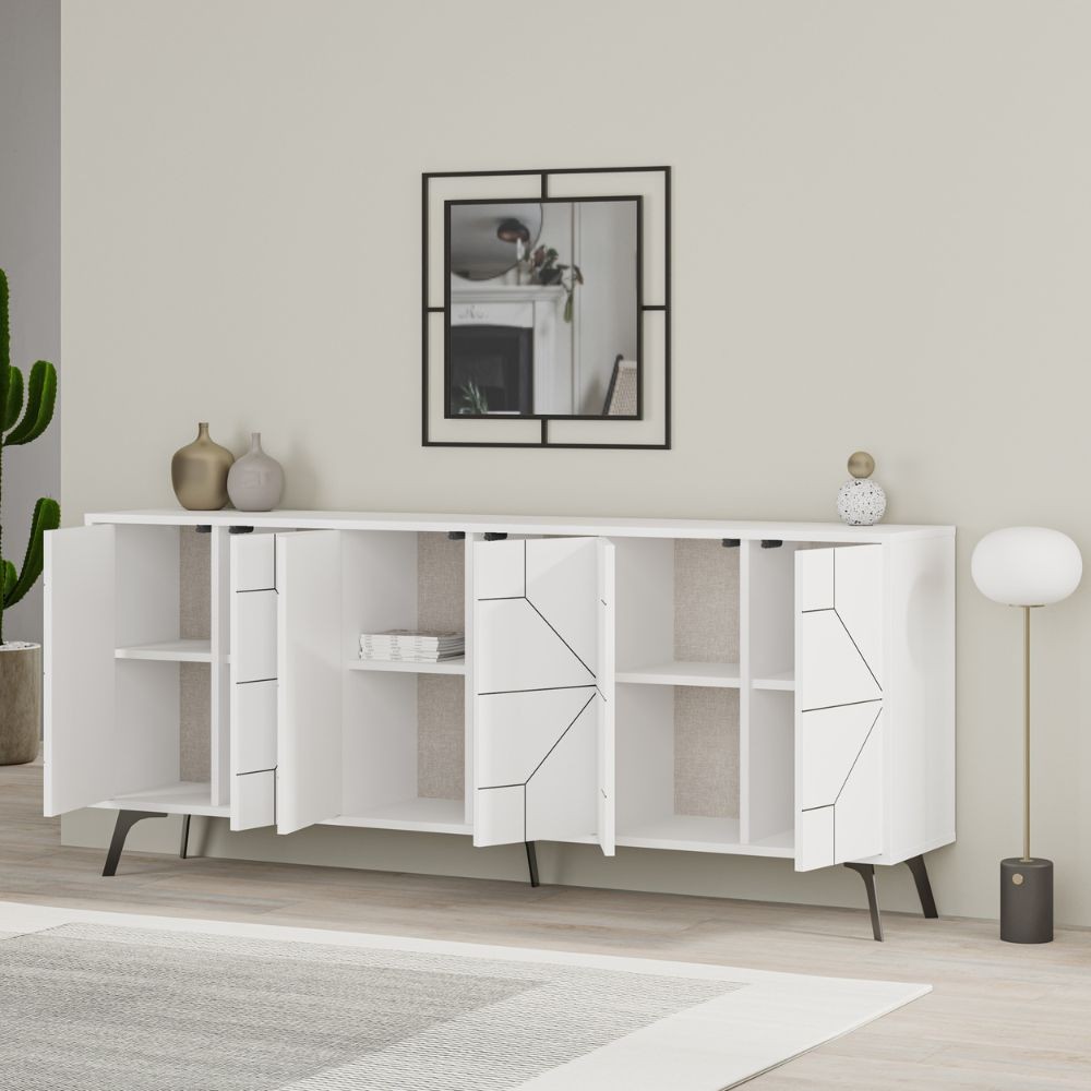 Madia bianca 183 x 35 x 77.4 cm