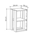 Tavolino comodino antracite 55x30x34