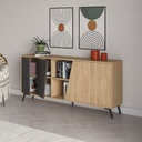 Madia 180 x 35.6 cm rovere e antracite