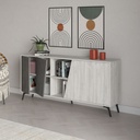 Madia 180x35.6 cm bianco vintage e grey