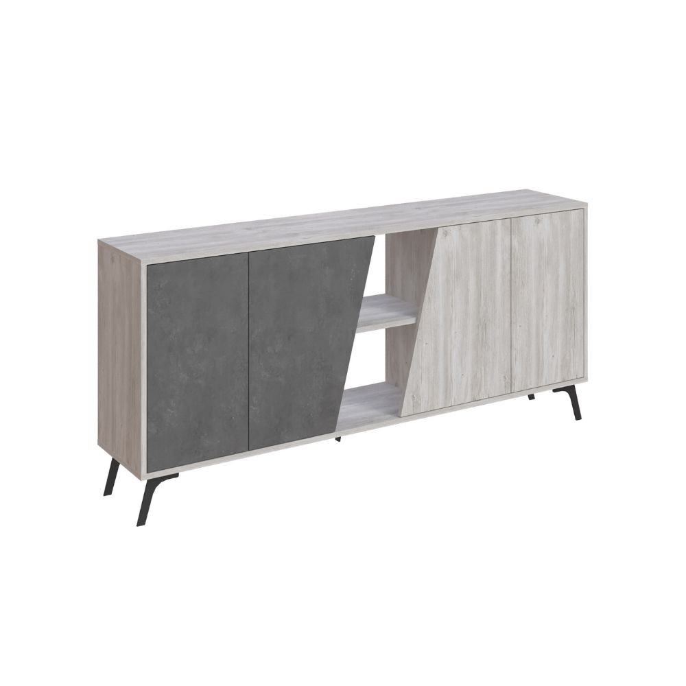 Madia 180x35.6 cm bianco vintage e grey