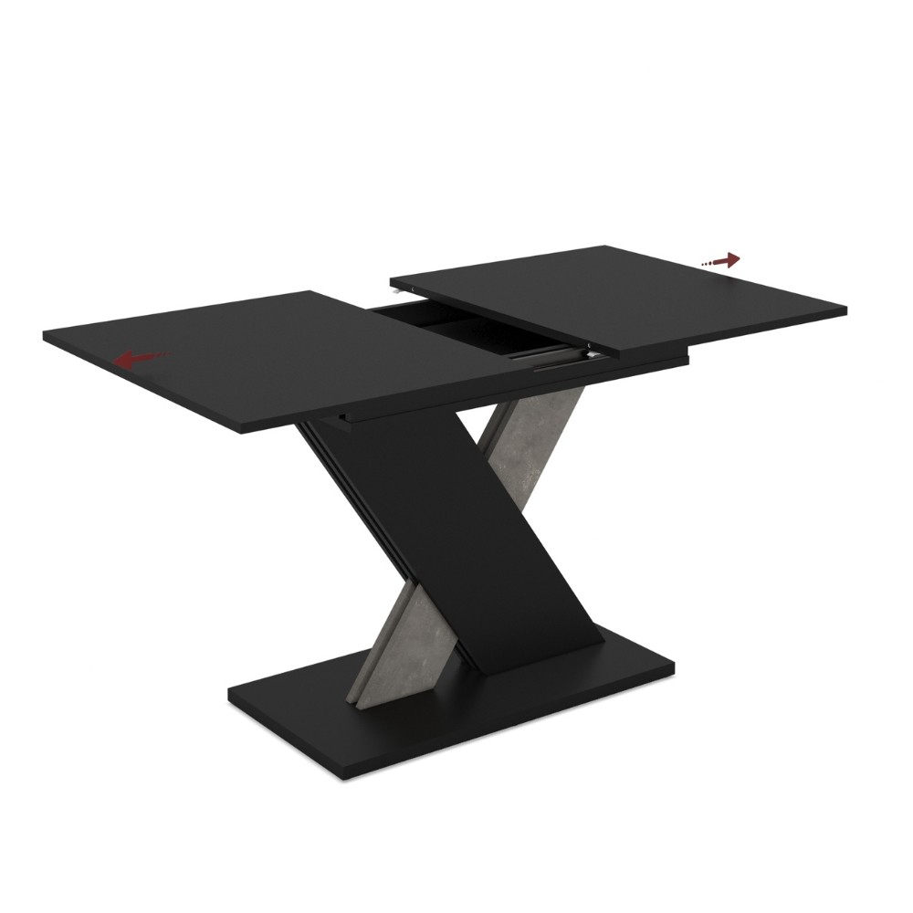 Tavolo allungabile nero 120x75x76 cm