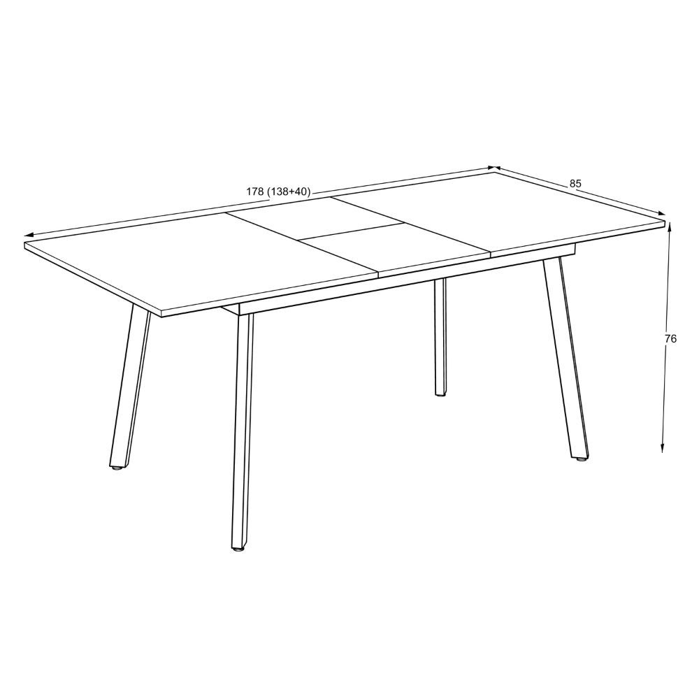 Tavolo allungabile bianco 138x85x76