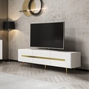Base porta tv bianca 180x42x50 cm con oro