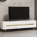 Base porta tv bianca 180x42x50 cm con oro