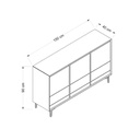 Madia rovere antracite 150x40x90 cm