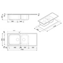 Lavello inox 116x50 cm
