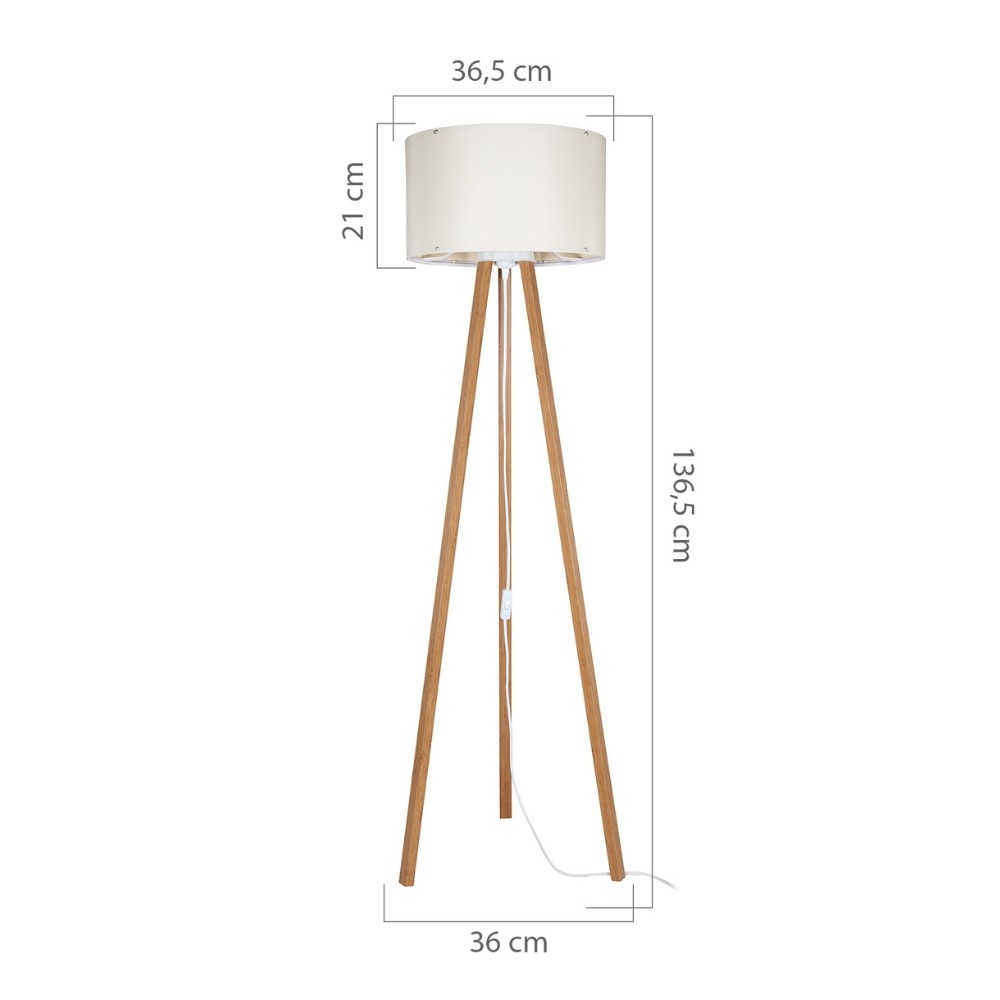 Lampada da terra 36x136,5 cm tessuto nero