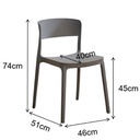 Sedia grigio scuro 46x51x74 cm