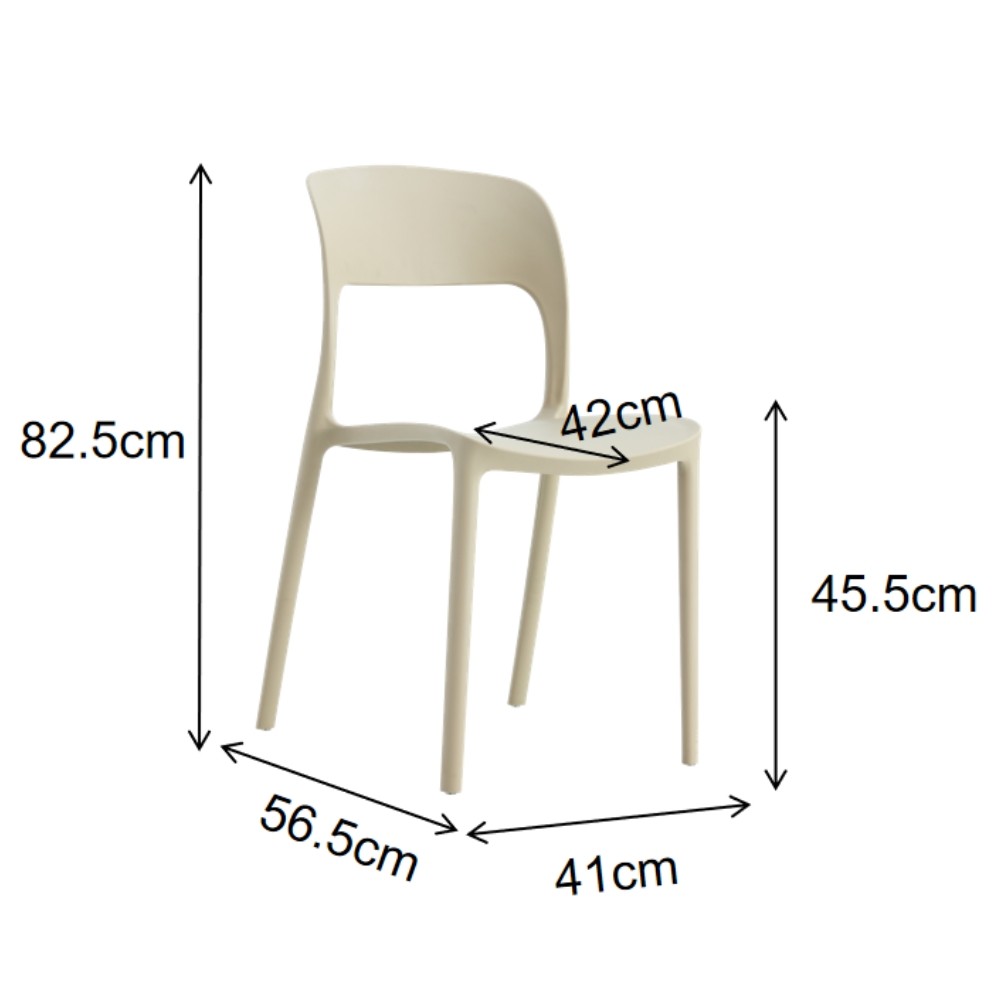 Sedia polipropilene 41x56,5x82,5 cm grigio scuro