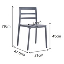 Sedia polipropilene 47x47,5x79 cm grigio scuro