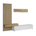 Parete attrezzata rovere e bianco 250x42x200H