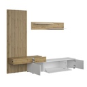 Parete attrezzata rovere e bianco 250x42x200H
