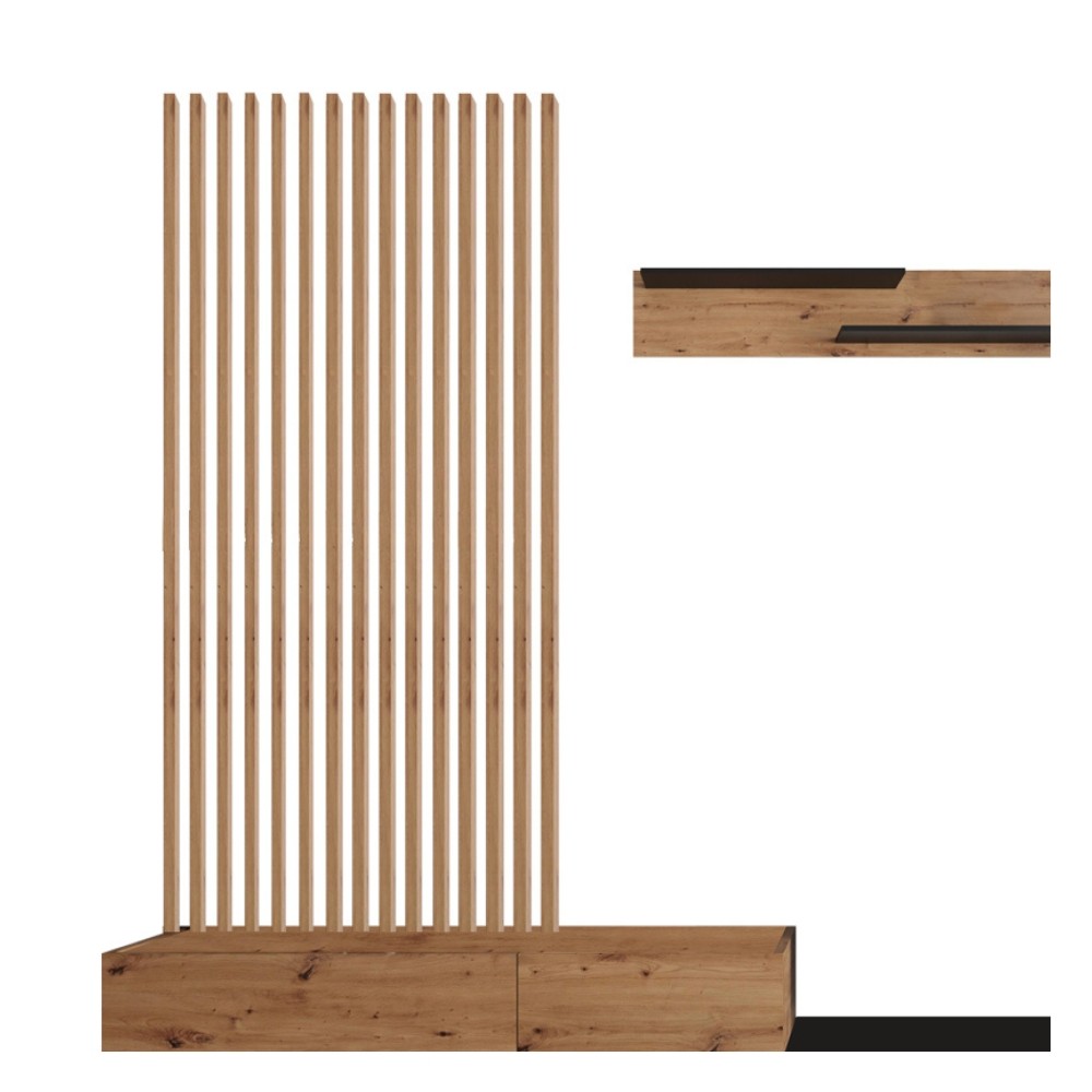 Parete attrezzata 250x42x200 cm rovere e nero
