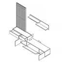 Parete attrezzata 250x42x200 cm rovere e nero