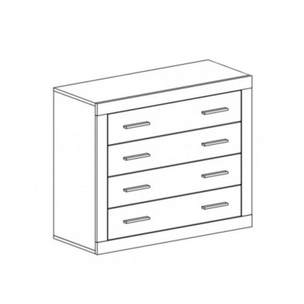 Cassettiera rovere e frontali bianchi 98x40x82