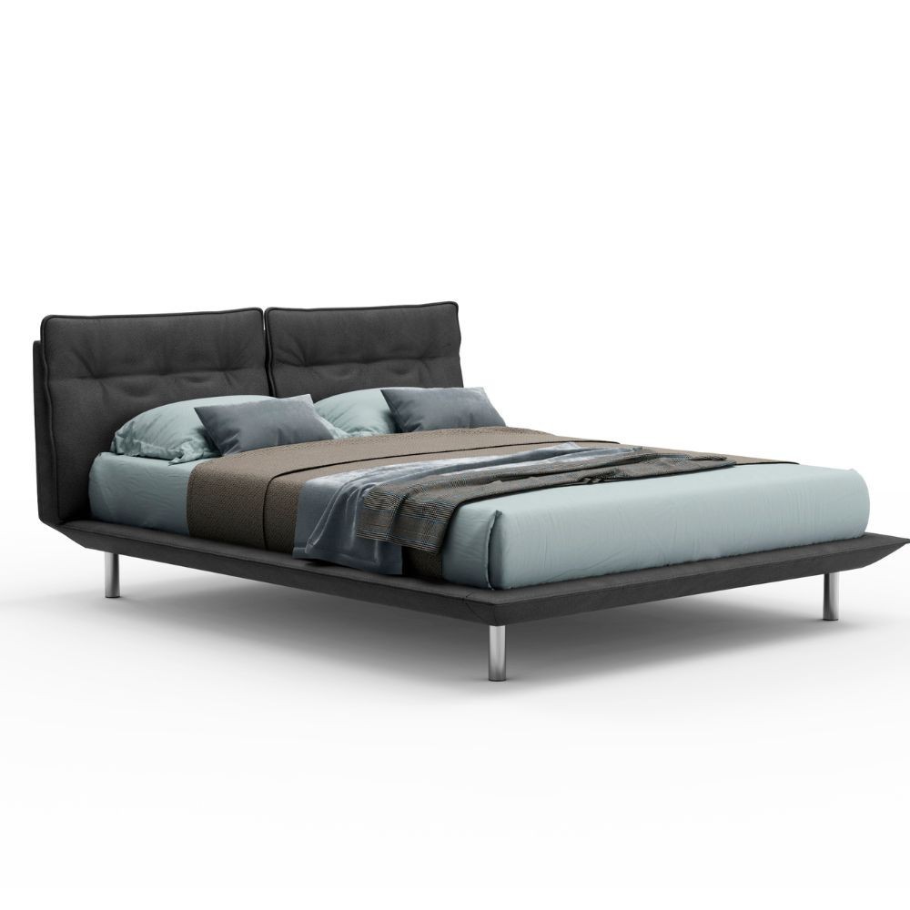 Letto matrimoniale grigio scuro 190x12x82