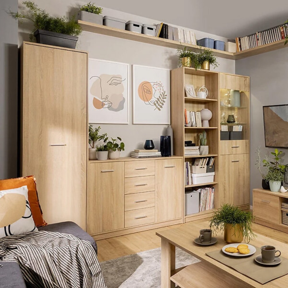 Libreria rovere 197x60x34 cm con 5 nicchie