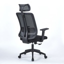 Poltrona ufficio in mesh nero 66x61x117 cm