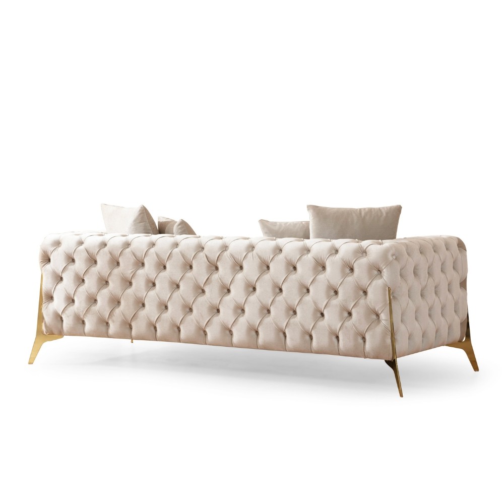 Divano 2 posti beige 195x75x90 cm
