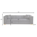 Divano marrone 80x170x95 cm gambe oro