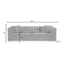 Divano marrone 230x80x95 cm gambe oro