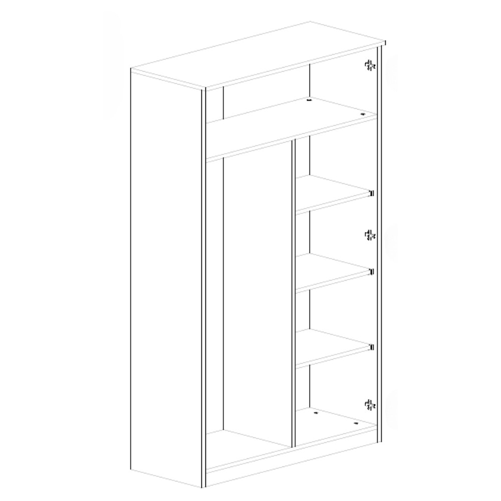 Armadio portascope 186x86x36 cm bianco