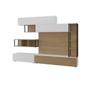 Parete attrezzata 260x40x33 cm bianco rovere