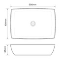 Lavabo da appoggio 59x40x14.5 cm nero opaco