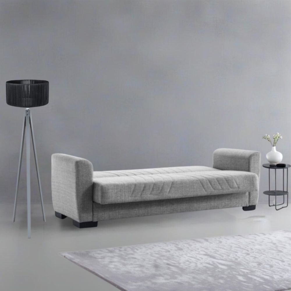 Divano letto 3 posti 210x78x78 cm grigio