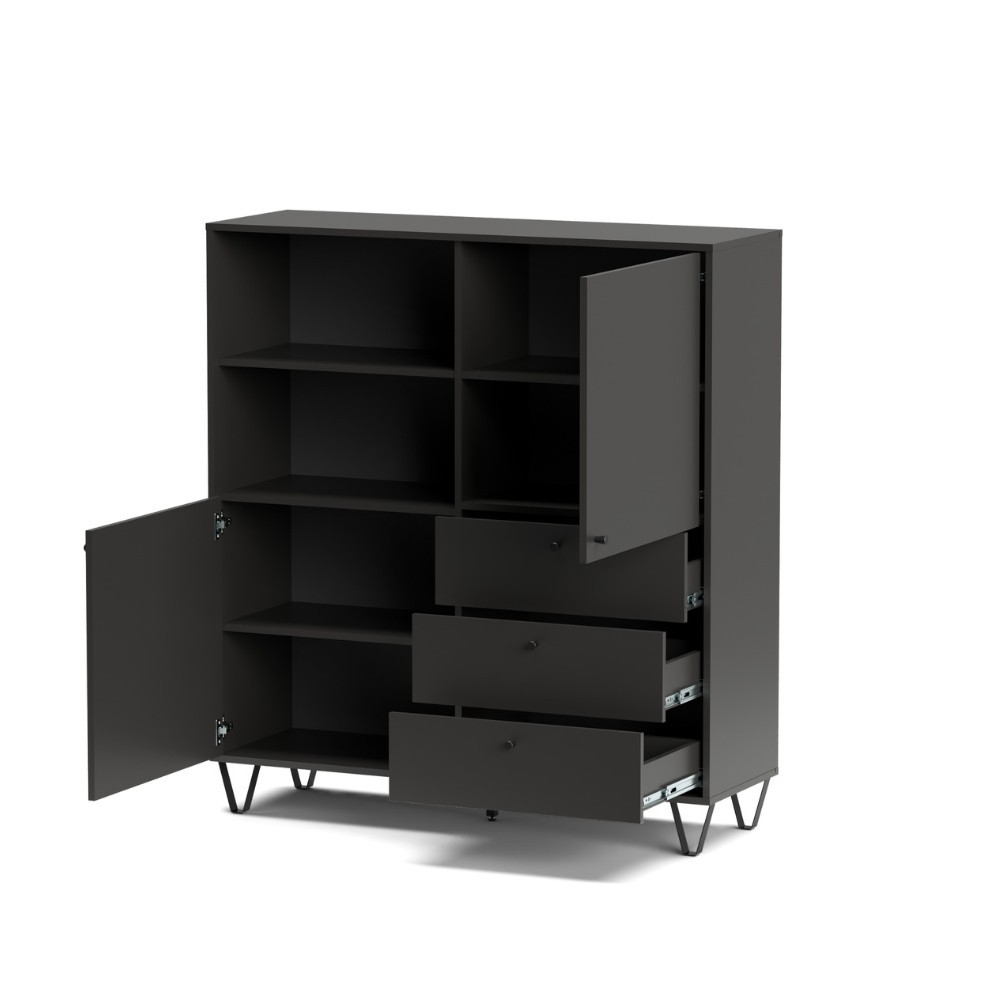 Credenza antracite 123.6x40x135.2 cm