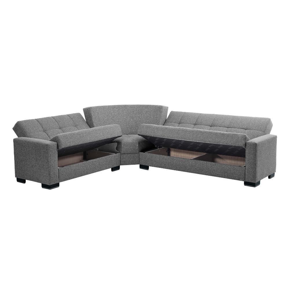 Divano angolare grigio 312x253x79 cm