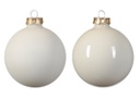 Set di 6 palline di Natale 8 cm panna