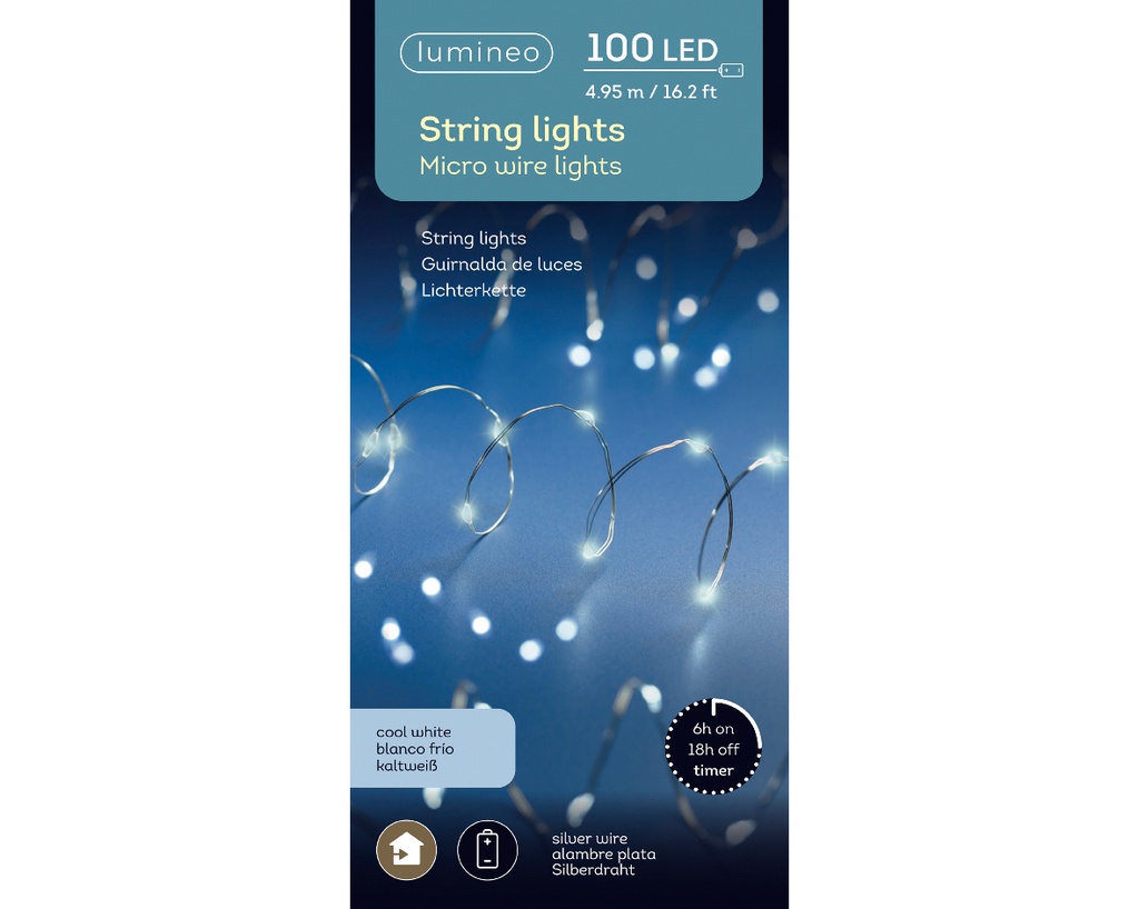 Catena luminosa micro LED 495 cm, 100 LED