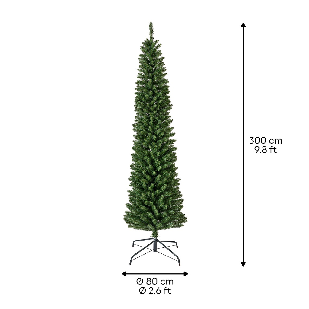 Albero di natale verde 300 x 80 cm