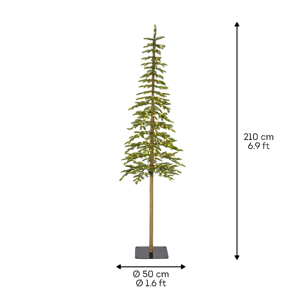 Abete alpino micro LED 50x210 cm verde/bianco caldo