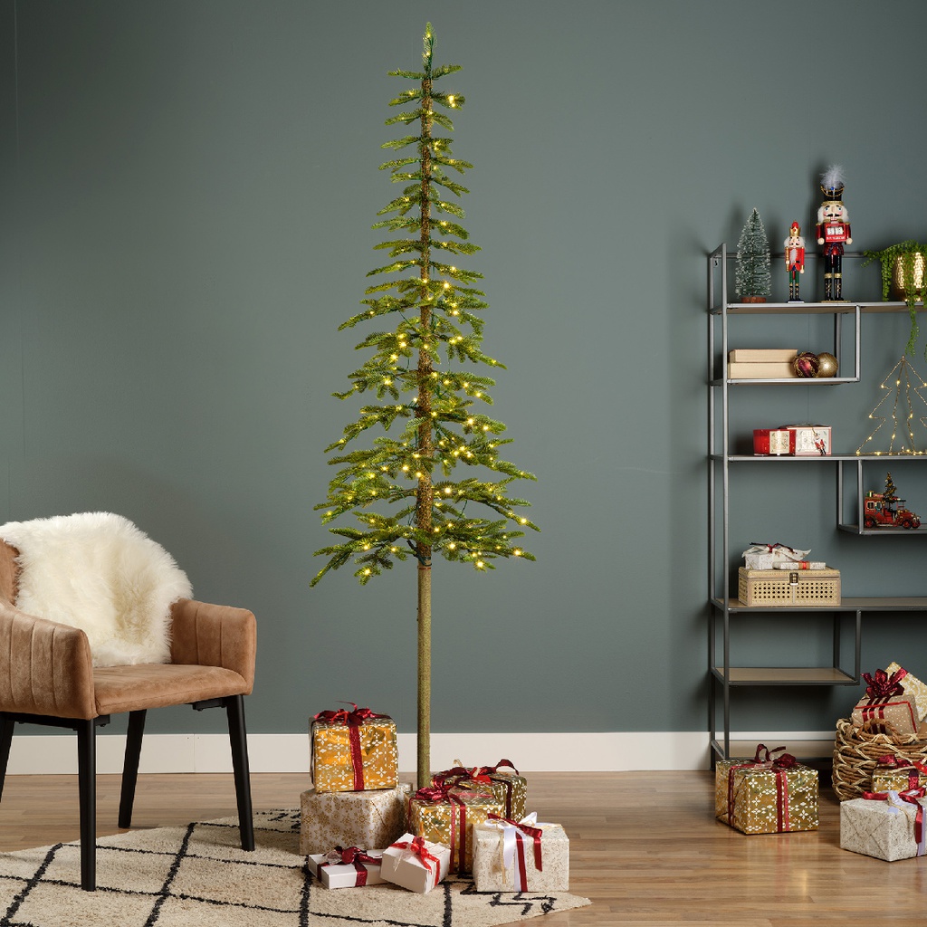 Abete alpino micro LED 50x210 cm verde/bianco caldo