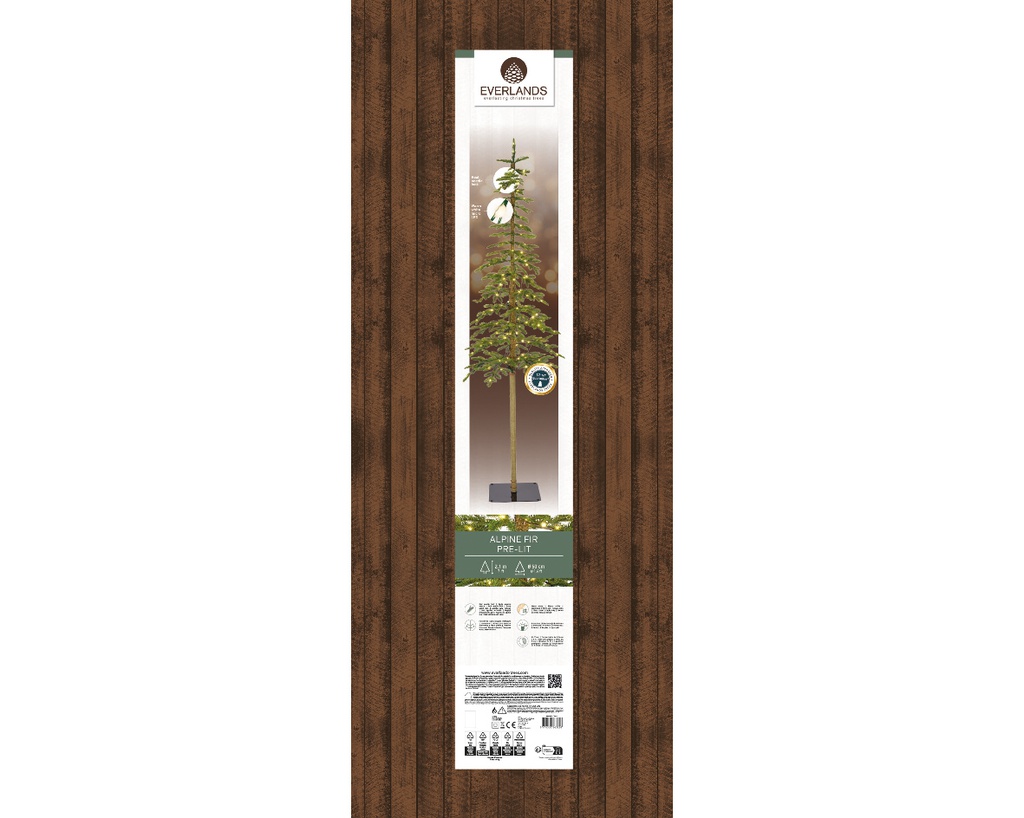 Abete alpino micro LED 50x210 cm verde/bianco caldo