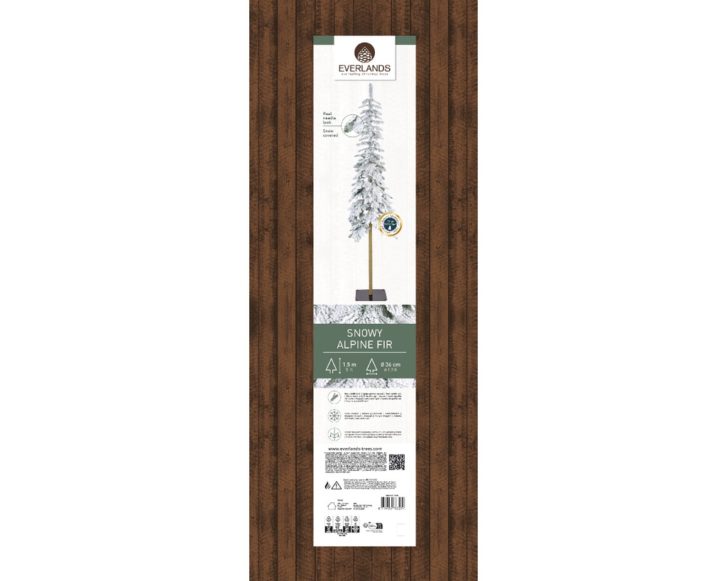 Abete alpino innevato 36x150 cm verde/bianco
