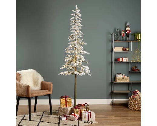 Albero di Natale innevato 50x210 cm con luci