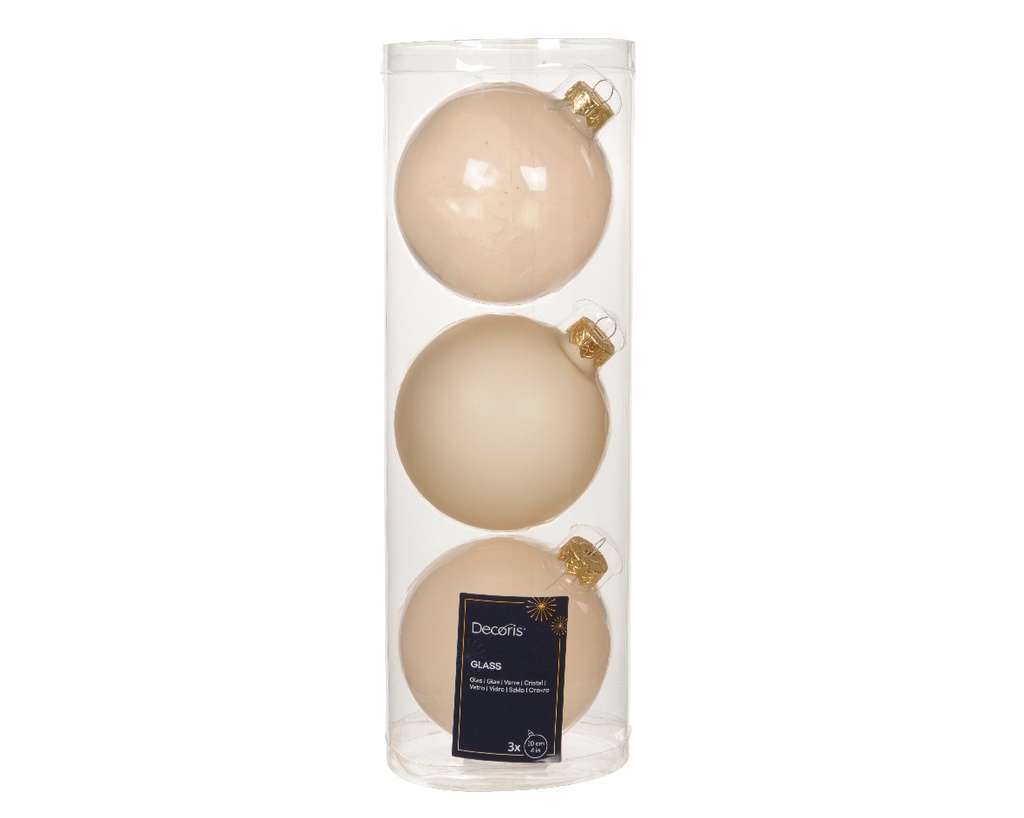 Palline di vetro smaltate perla 10cm x 3