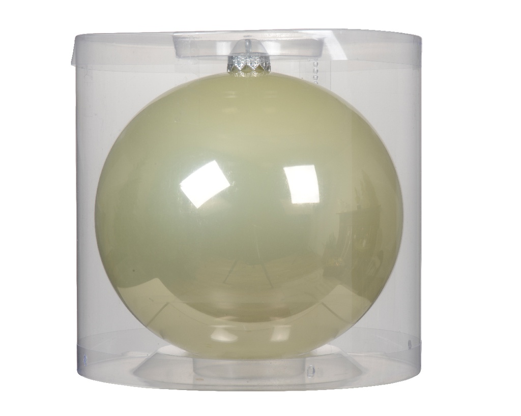 Pallina di vetro smaltata menta bianca 15cm