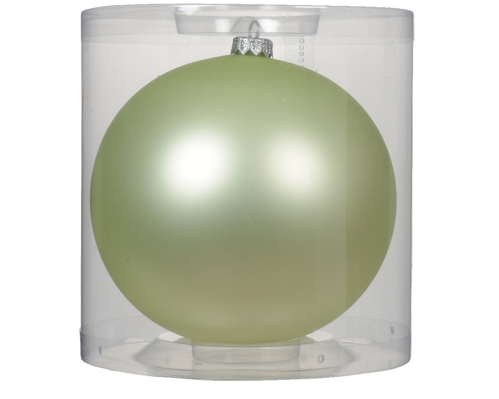 Pallina vetro opaco menta bianca D.15cm