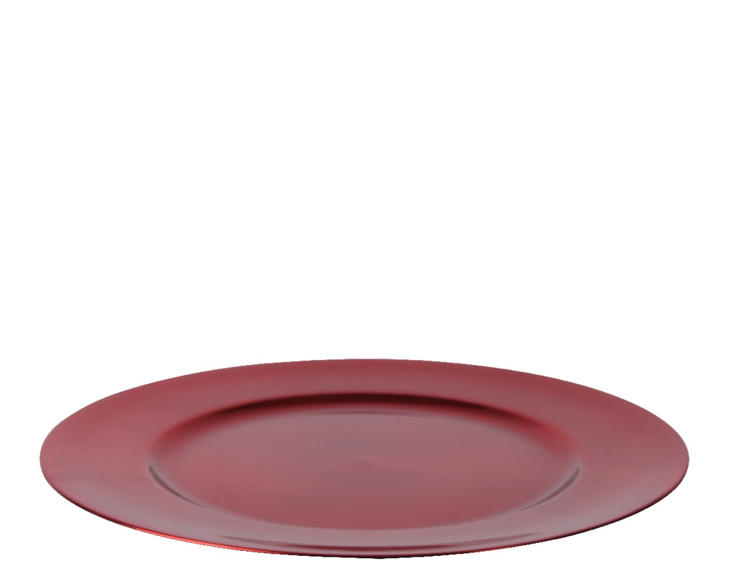 Piatto decorativo rosso metallizzato d. 33 cm